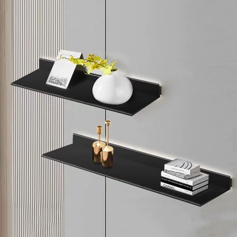 One Word Board Display Rack Luminous Floating Wall Shelf Aesthetic Living Room Organizer Racks Modern Metal Storage Shelves