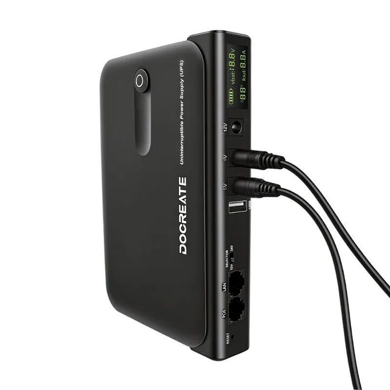 Uninterruptible Power Supply Portable UPS Backup Power Adapter Replaceable Battery 5V‑24V Output for Router NAS Modem Network - view 5