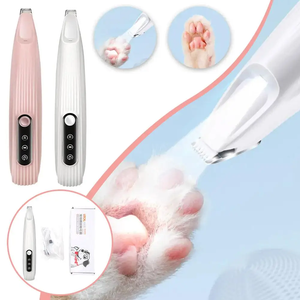 Pet Dog Electric Groomer Trimmer With Led Light Waterproof Hair Low Pet Hip Ear Paw Trimmer Shaver Foot Noise Foot Face D2h8