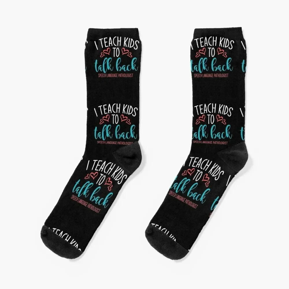 SLP, Speech Therapy, I Teach Kids To Talk Back Socks heated Sports Men's Socks Women's