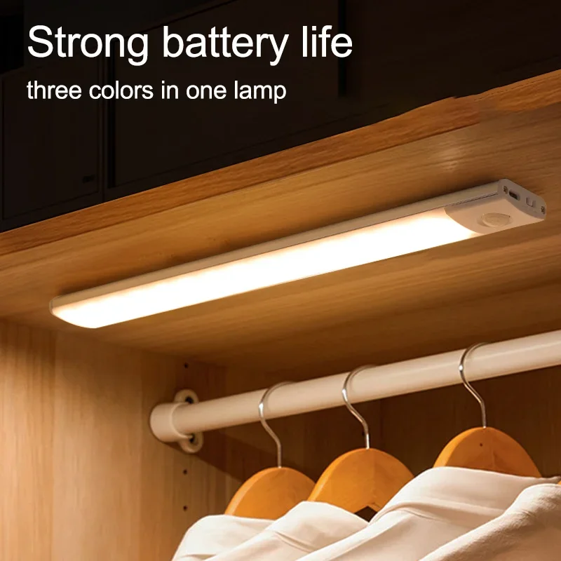 Imagem -02 - Motion Sensor Wireless Night Light Lâmpada Recarregável Usb sob o Armário Led Lights para Cozinha Quarto Iluminação de Armário