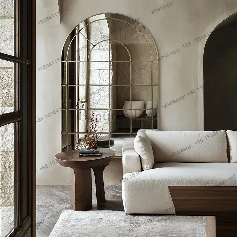 zj.Luxury Gold Mirror Modern Living Room Custom Decoration Nordic Mirror Floor Aesthetic Garden Infinity Spiegel Wand Home Produ