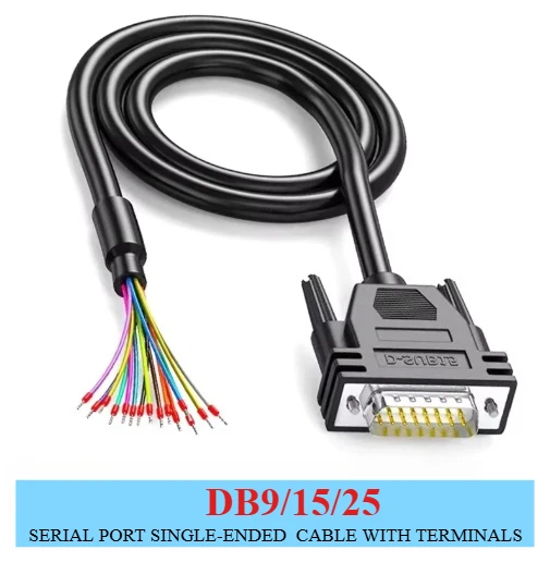 Cable de Puerto Paralelo de 9 Pines de 1-20 Metros, DB9 DB15 DB25, Cable Serial de Grado Industrial de 26AWG con Conectores Macho y Hembra
