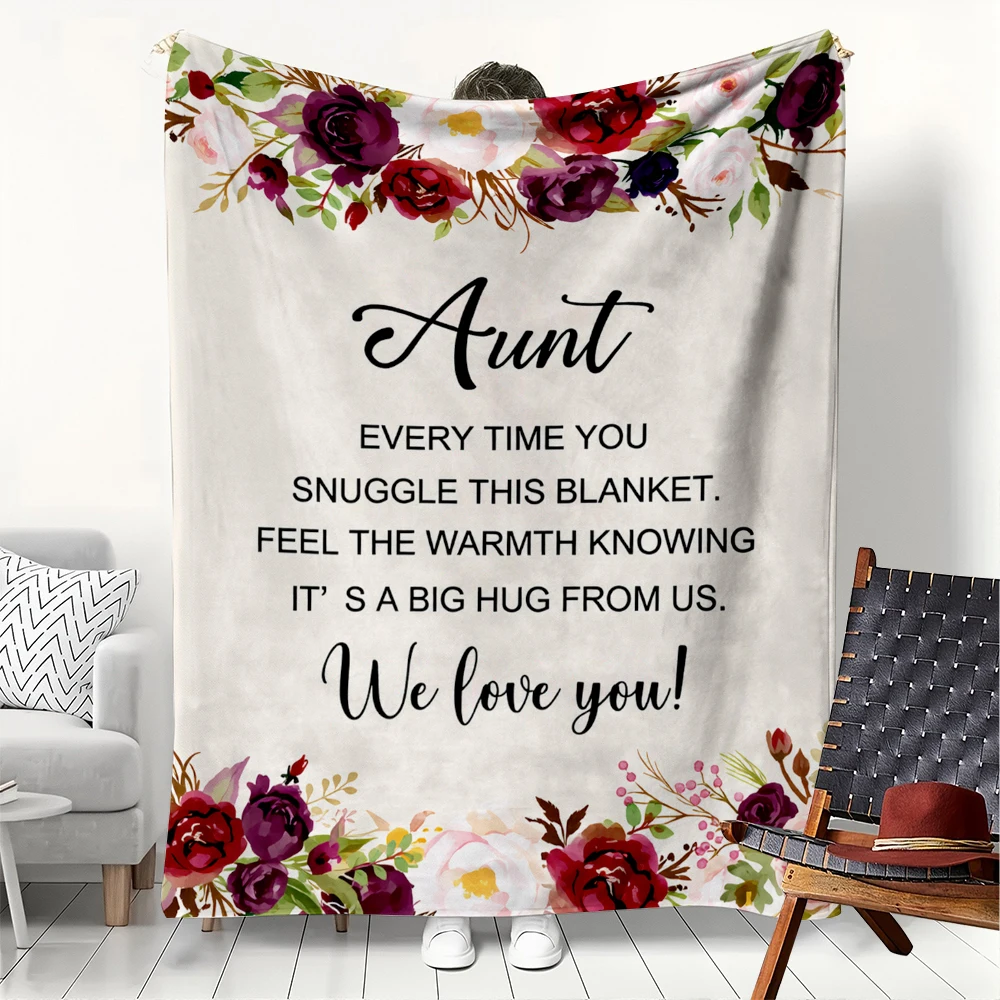 1 Stück Geschenkdecke für Tante oder Familienmitglied, dünne Flanelldecke für Muttertag, Geburtstag, Fest, perfekte Geschenke, für alle Jahreszeiten geeignet