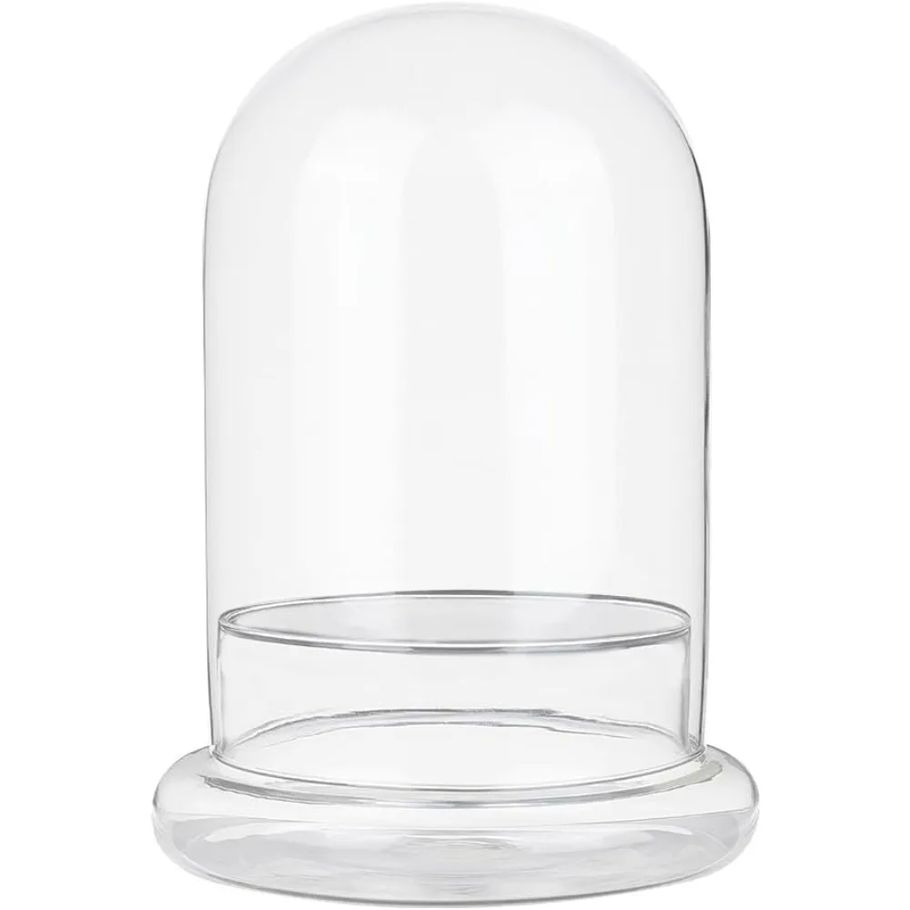 Decorative Glass Dome Cover, 4.69×6.3 Inch Small Display Dome Cloche Bell Jar Clear Display Case for Plants Miniature Succulents