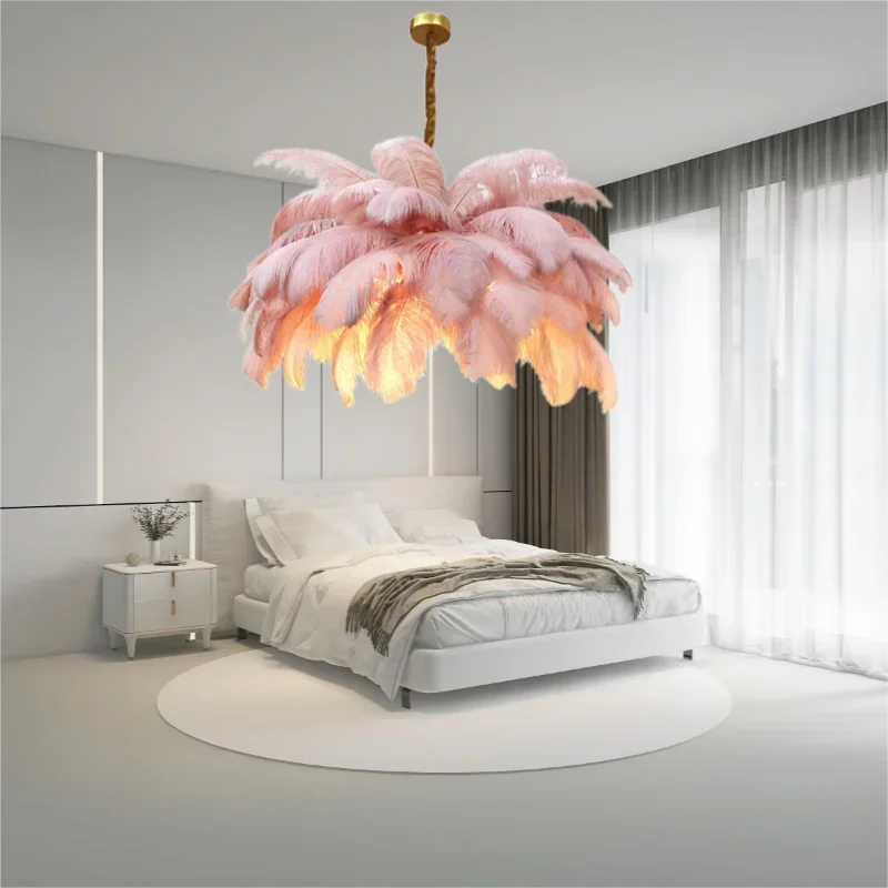 Modern Designer Feather Pendant Lights Living Bedroom Lighting Dining Room Clothing Store Cafes Coffee Shop Hanging Chandeliers