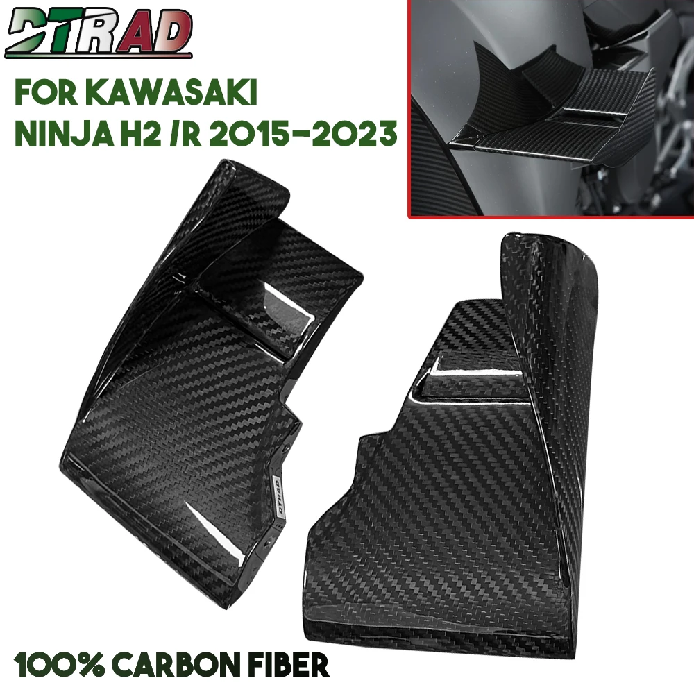 

100% Carbon Fiber Lower Winglets Air Deflector Fit for KAWASAKI NINJA H2 H2R 2015-2023 Motorcycle Accessories Original 1:1 Wings