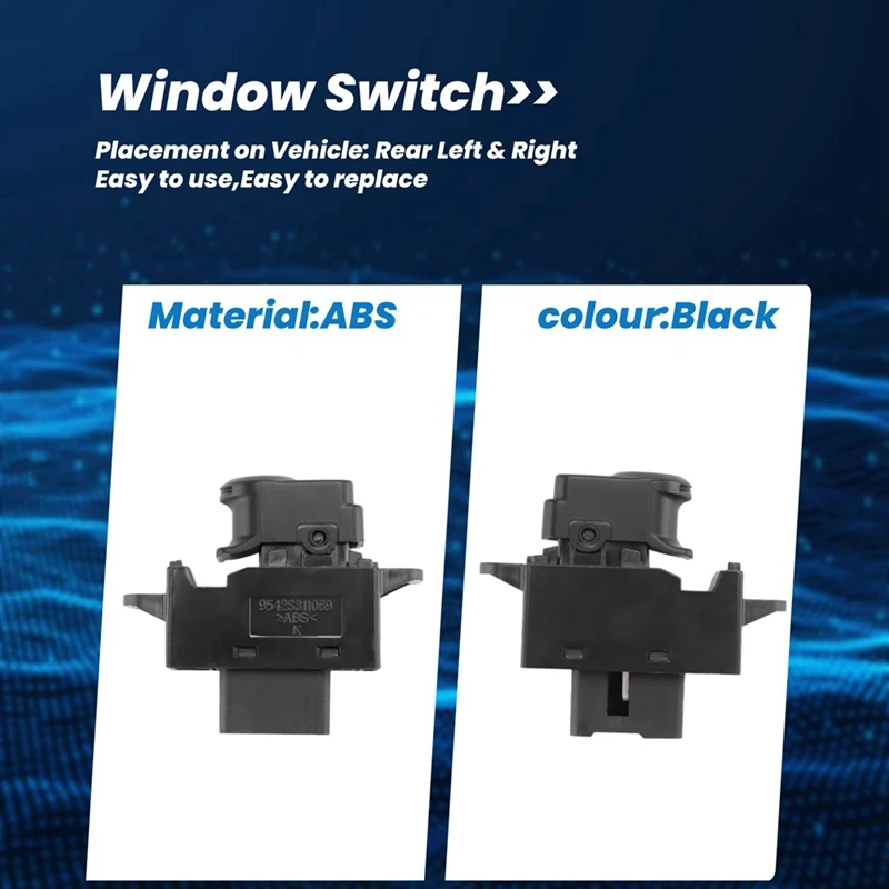 2 Piece Car Rear Power Window Switch Left Right Black ABS For HYUNDAI ACCENT SOLARIS 2011-2017 935801R001 93580-1R001