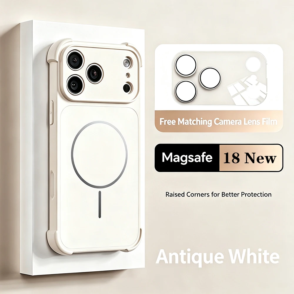 Kameraschutz Stoßfeste Magnetische Hülle Für iPhone 18 17 16 15 14 13 12 Pro Max Für Magsafe AG Gehärtetes Glas Objektiv Rückabdeckung – Detail 2