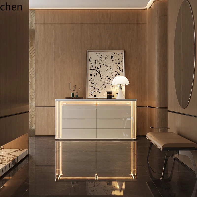 CZ light luxury six-chest cabinet cloakroom jewelry transparent jewelry cabinet bedroom high-end bedside cabinet