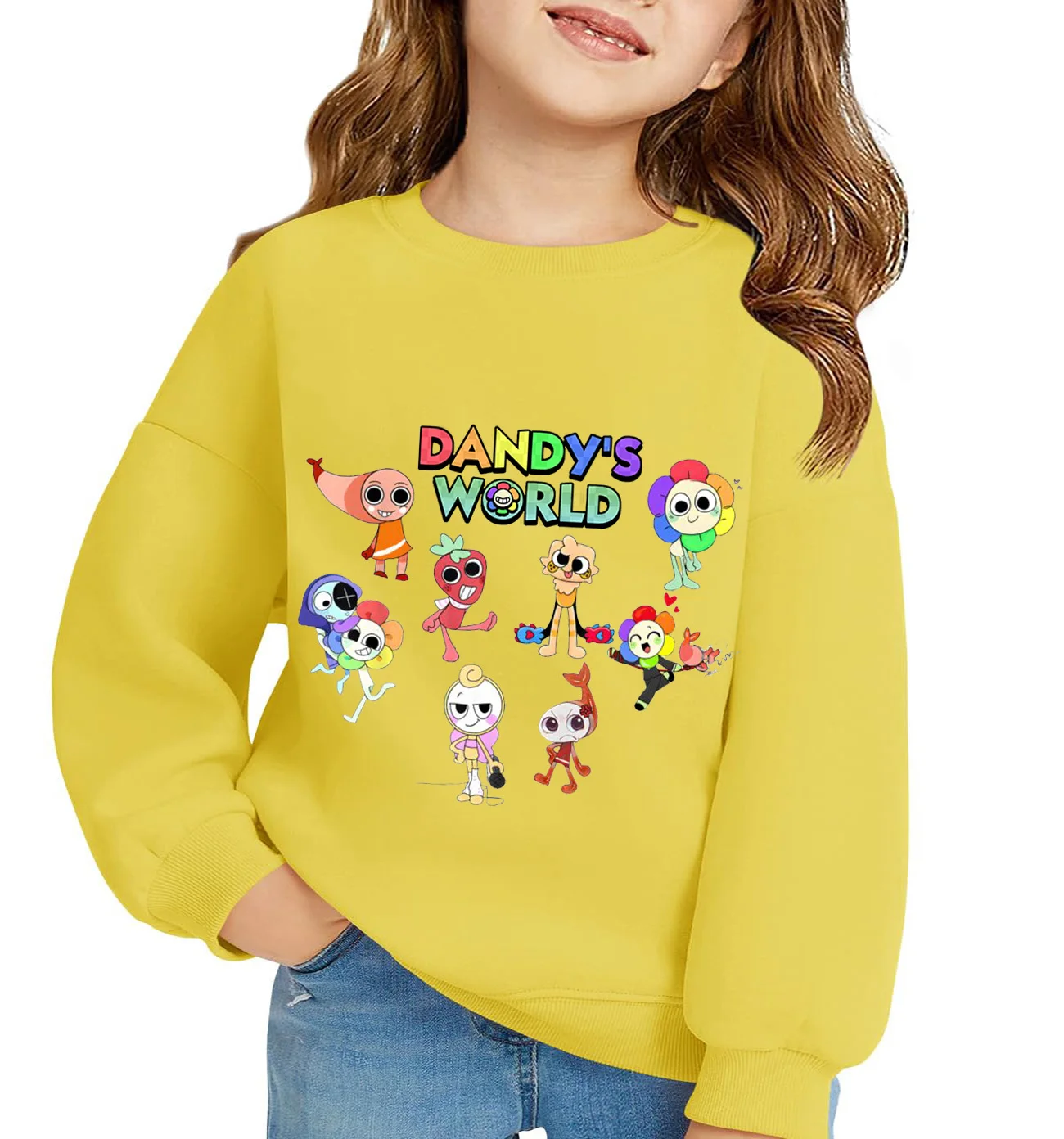 2025 Dandys World Hoodie for Children Cartoon Cute Round Neck Sweatshirt Boys Girls Autumn Fashion Hip Hop Clothing Kids Clothes