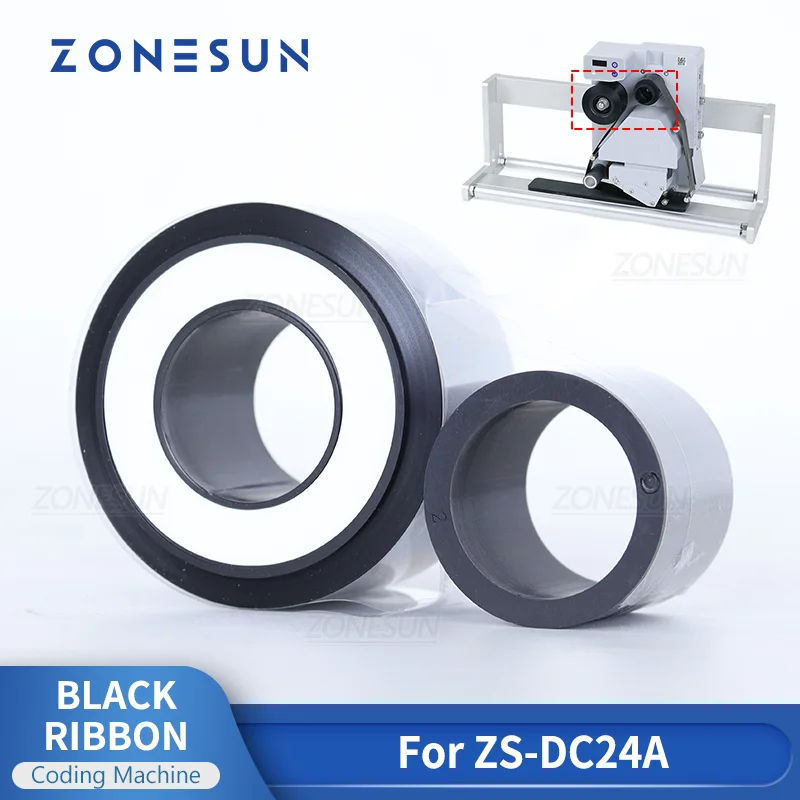 

ZONESUN Thermal Ribbon for ZS-DC24A 26mm*200m Date Printing Coding for Plastic and Paper 1 Ribbon/Set ZS-DC24R