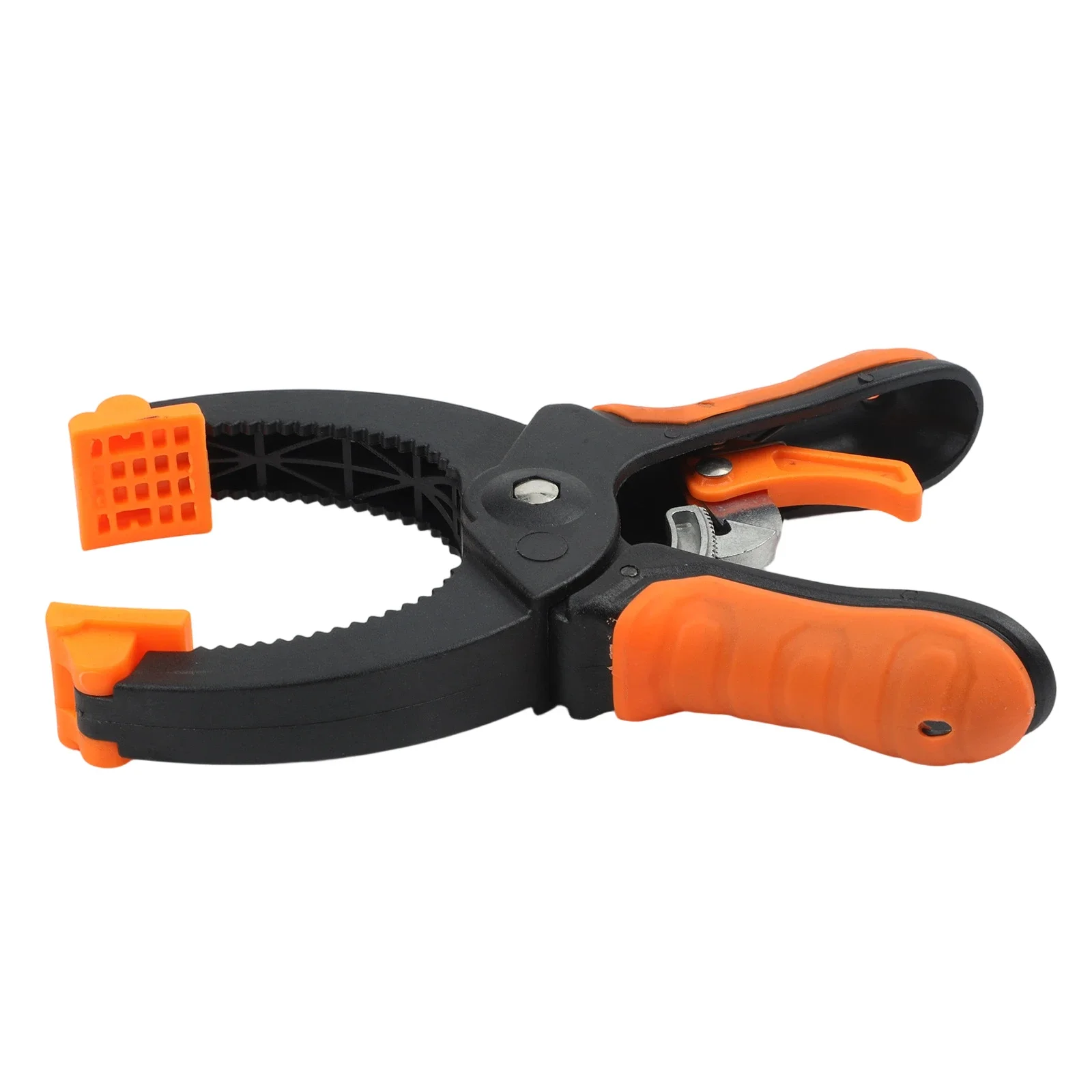 Ratcheting Hand Clamp 6/8 Inch With Quick Release, Adjustable Swivel Pads For Woodworking Gluing Securing, Nylon Handle