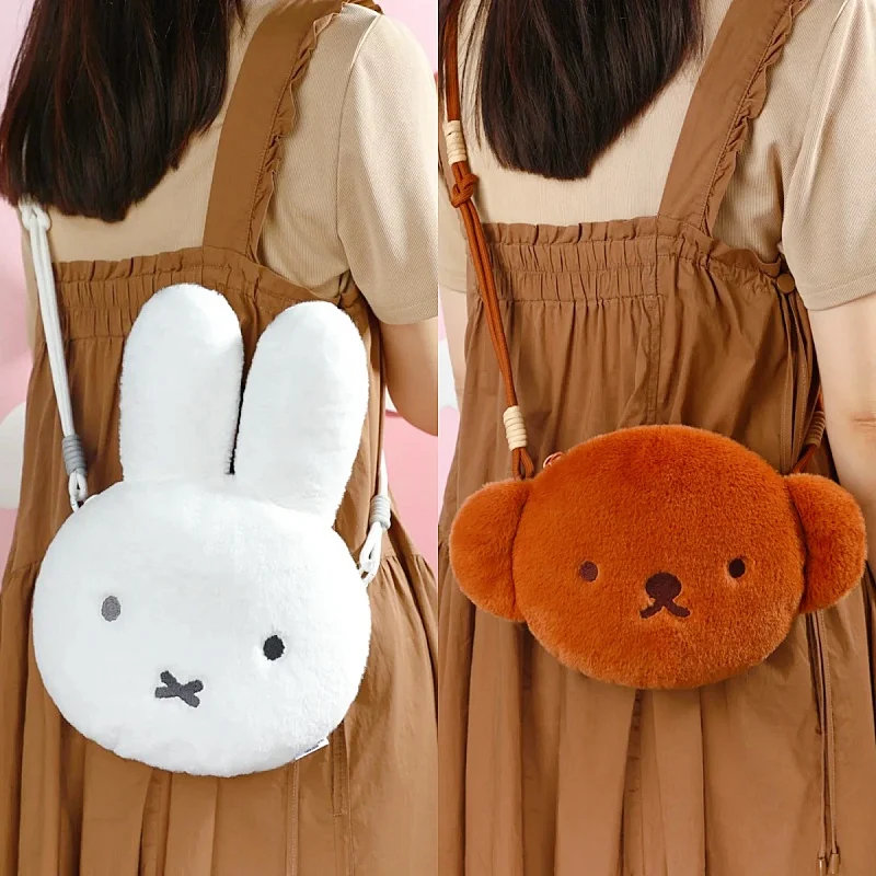 Miffy Plush Crossbody Bag Cute Cartoon Bunny Shoulder Bag Kawaii Handbag Practical Anime Gift Christmas Birthday Present