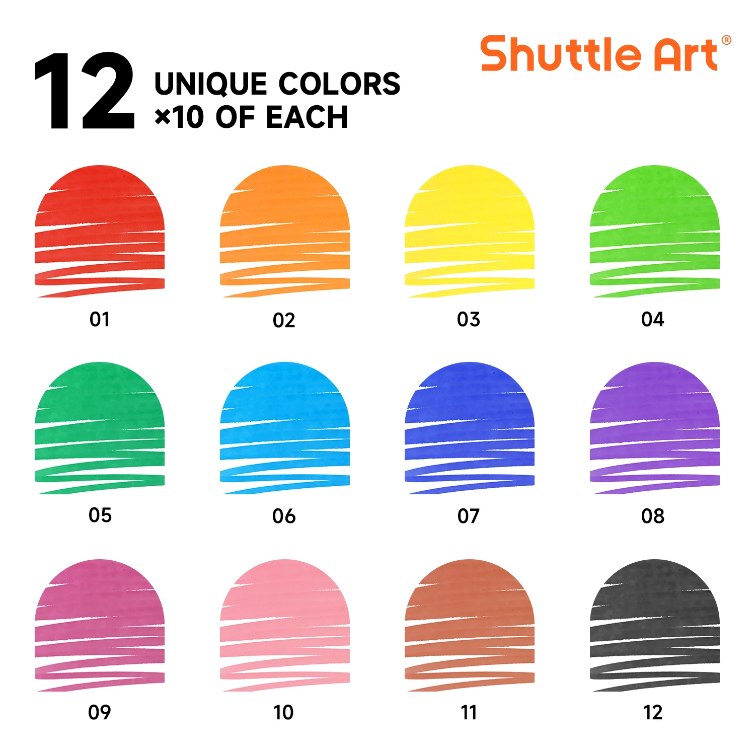Shuttle Art 120 Count Washable Markers, 10 Assorted Colors Broad Line Conical Tip Large Markers Bulk with a Box, Home Classroom School Supplies for Toddlers Kids Adults Students Teachers