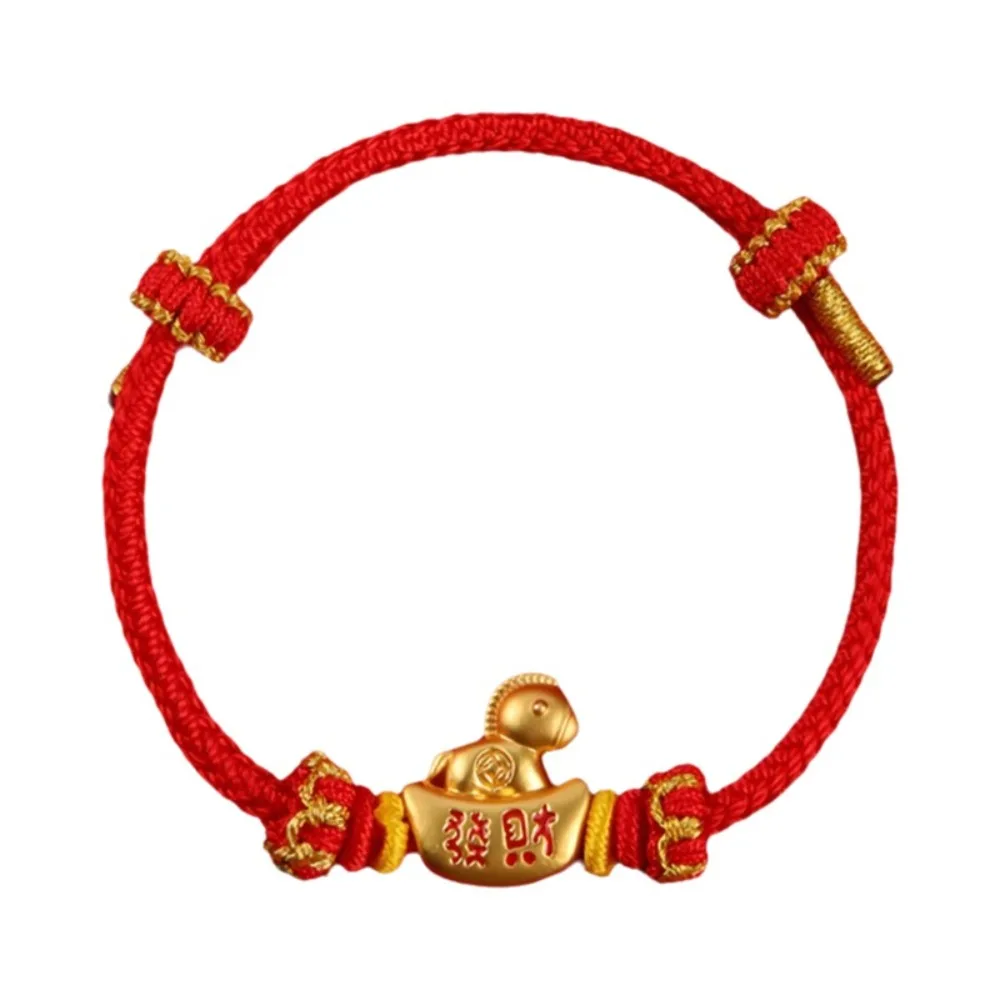 

Chinese Style Horse Year Bracelet Hand-woven Zodiac Horse Lucky Pony Red Rope Decoration Cute Fortune Bracelet Spring Festival