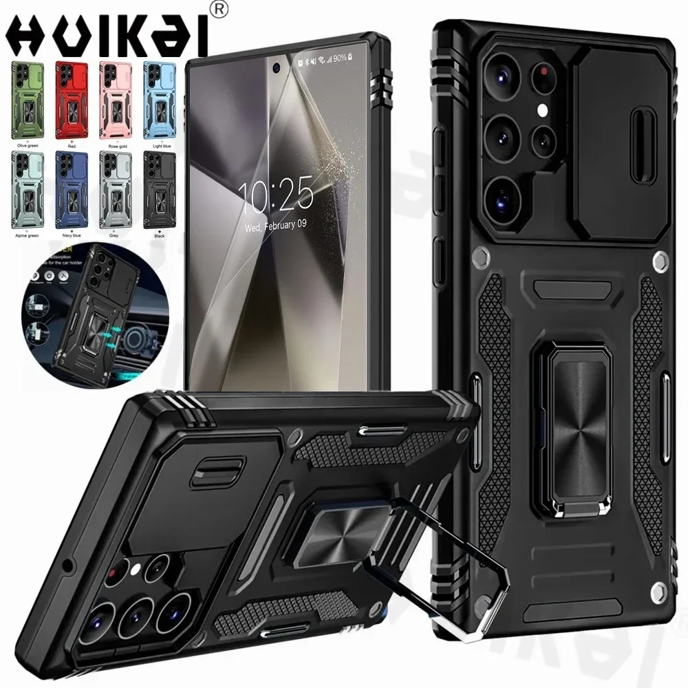 Case For Samsung Galaxy S24 Ultra S23 S24 FE S23 FE S22 A54 A15 A13 A14 Slide Camera Full-Body Shockproof Rugged Military Grade