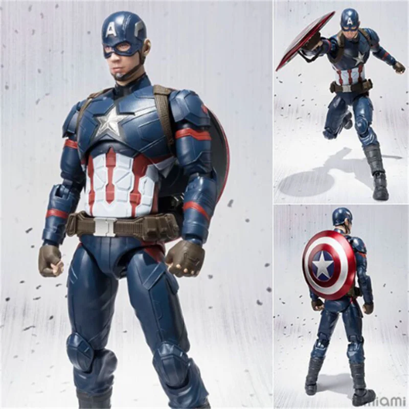 

SHF Marvel Avengers 4 Captain America 3 PVC Action Figure Collection Figuras Collectable Model Toys Christmas Gift 15cm