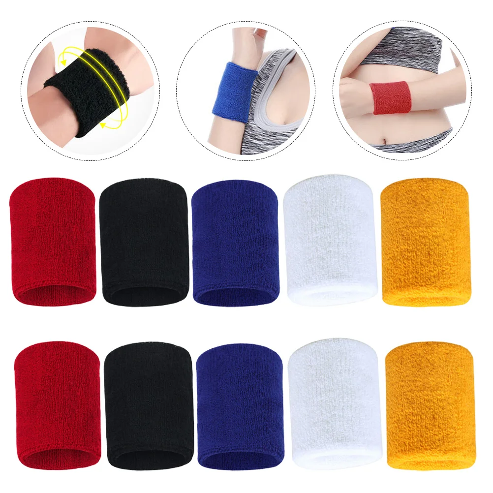 

10pcs Wrist Sleeves Breathable Fitness Wrist Bands Sports Protection Lightweight Support For Basketball Tennis Cycling Workout