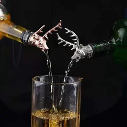 Zinc Alloy Deer Head Wine Pourer Unique Stag Wine Bottle Stoppers Wine Aerators Bar Tools Kitchen Accessories