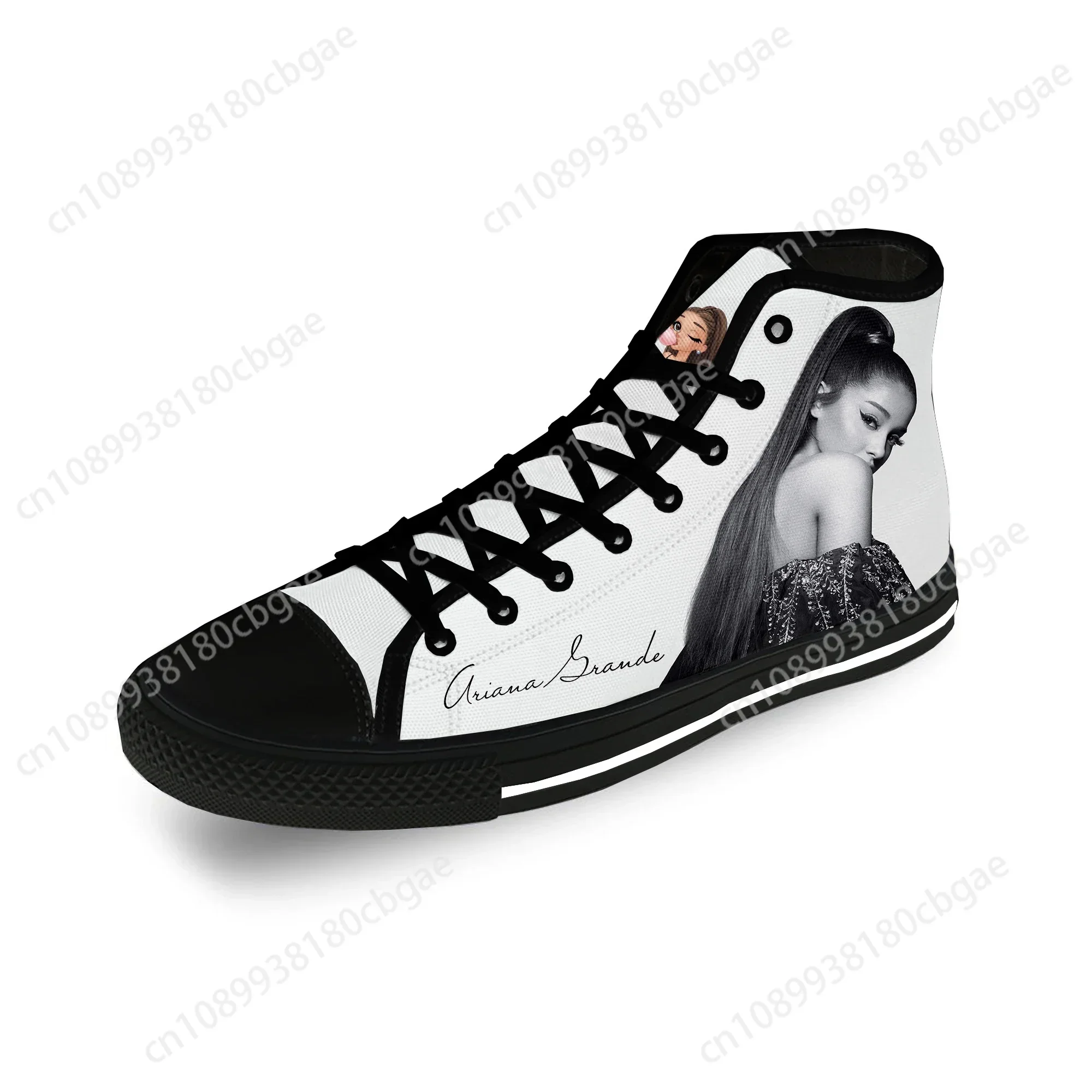 รองเท้าผ้าใบแฟชั่นลายพิมพ์ 3 มิติ ลายอารีอานา นักร้องเพลงระดับโลก สไตล์ลำลอง น้ำหนักเบา ระบายอากาศได้ดี สำหรับผู้ชายและผู้หญิง