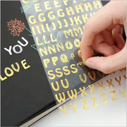 1pcs Bronzing Student Scrapbook Sticker Reward Number Letter DIY Handmade Diary Hand Ledger Retro Decoration Kawaii Sticker