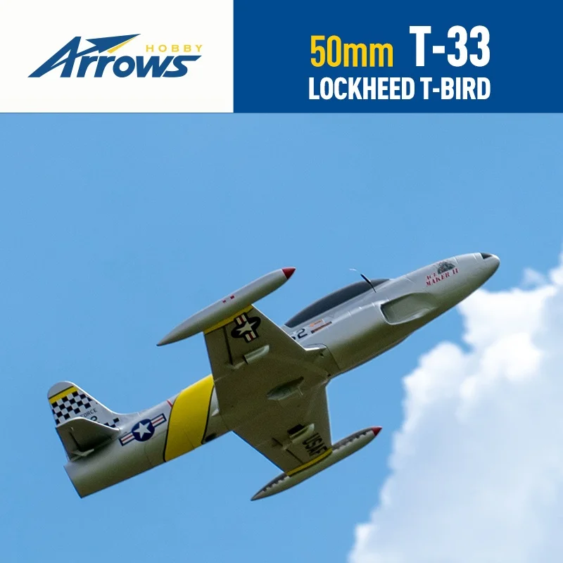 Blue Arrow Single Engine 50mm Electric Ducted Jet T-33 Fighter Entry-Level Hand Thrown Aircraft Fixed Wing Remote Control Rc