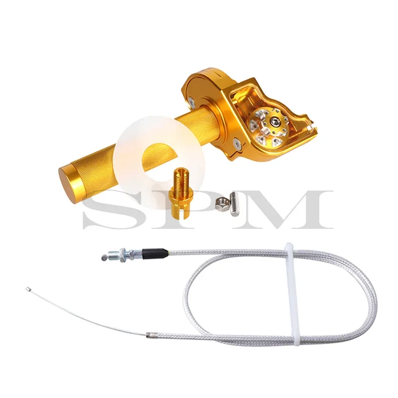 Universele 22Mm Cnc Aluminium Gaspedaal Grip Stuur Kabel Voor Motorfiets Bromfiets Scooter Atv Quad M 10*1.5