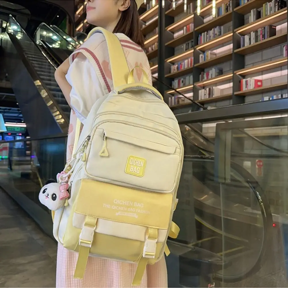 Large Capacity Students School Bags Multi Pocket Wear-Resistant Girls' Shoulder Bag Unisex Waterproof Computer Backpack
