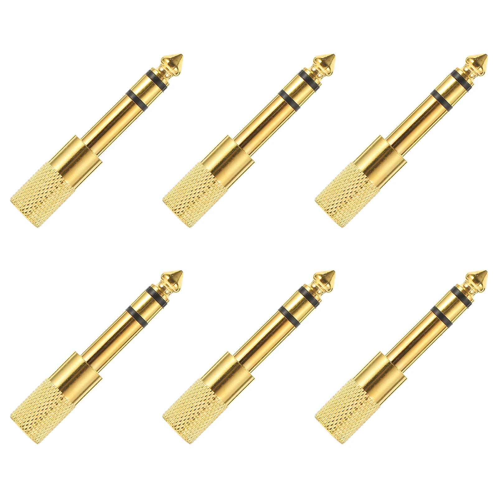 

6pcs Audio Adapter 6.35mm Male to 3.5mm Female Stereo Headphone Jack Converter Microphone Connector for Speaker Auxiliary Cable