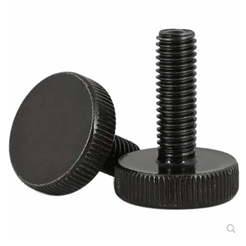 2pcs-10pcs M3 M4 M5 M6 M8 Steel With Black Knurling Flat Hand Tighten Thumb Screw