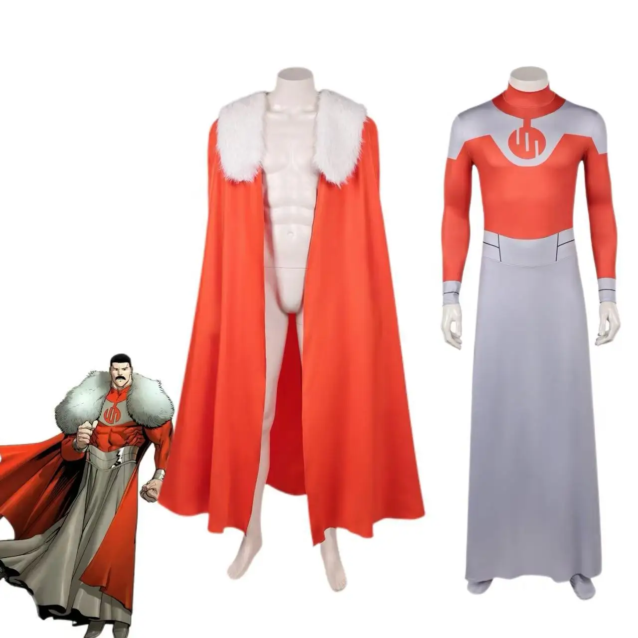 

Костюм для косплея Оливера Грейсона и Срагга из «Непобедимого» для взрослых мужчин, комбинезон, маска, перчатки, плащ, карнавальный костюм