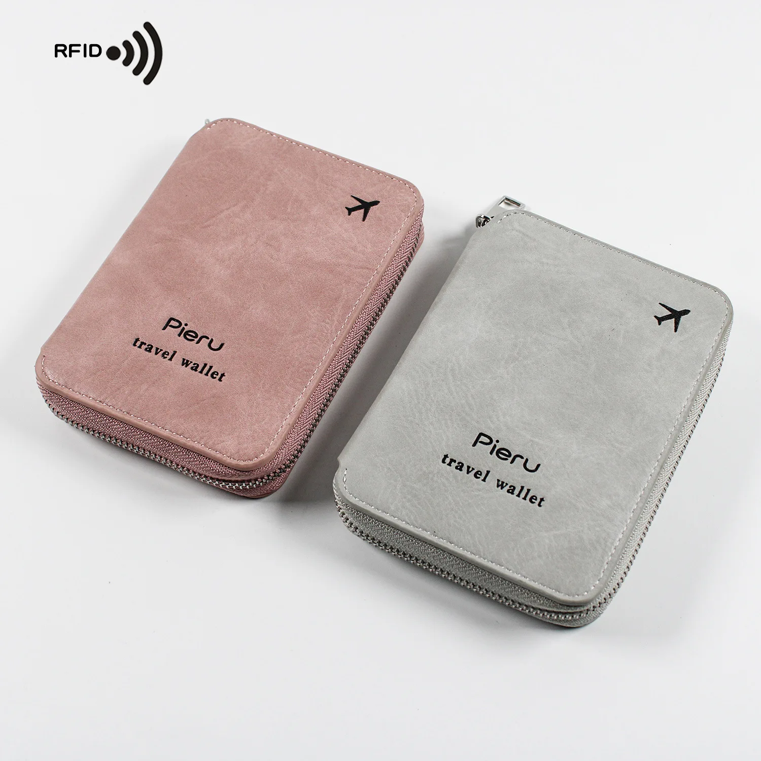 

2023 New Zipper Passport Bag Multifunctional RFID Anti-theft Brush Outbound Travel Storage Bag Simple Passport Holder