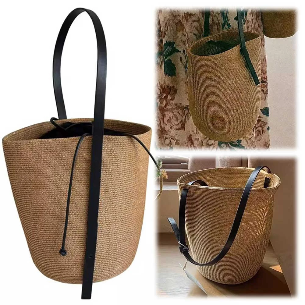 

Woven Straw Bag for Women with Adjustable Strap Summer Beach Bag Cute Shoulder Bag Handbag for Travel Shopping
