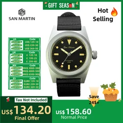 San Martin Men Pilot Watch Sapphire Glass 38mm Vintage Military Enthusiast YN55 Automatic Mechanical Watch Sport 20Bar SN0029G-A