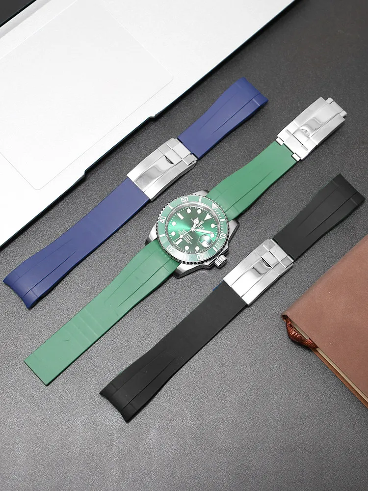 Suitable for Rolex Black Water Ghost Green Water Ghost Daytona Yacht Master Special Silicone Strap 20/21mm