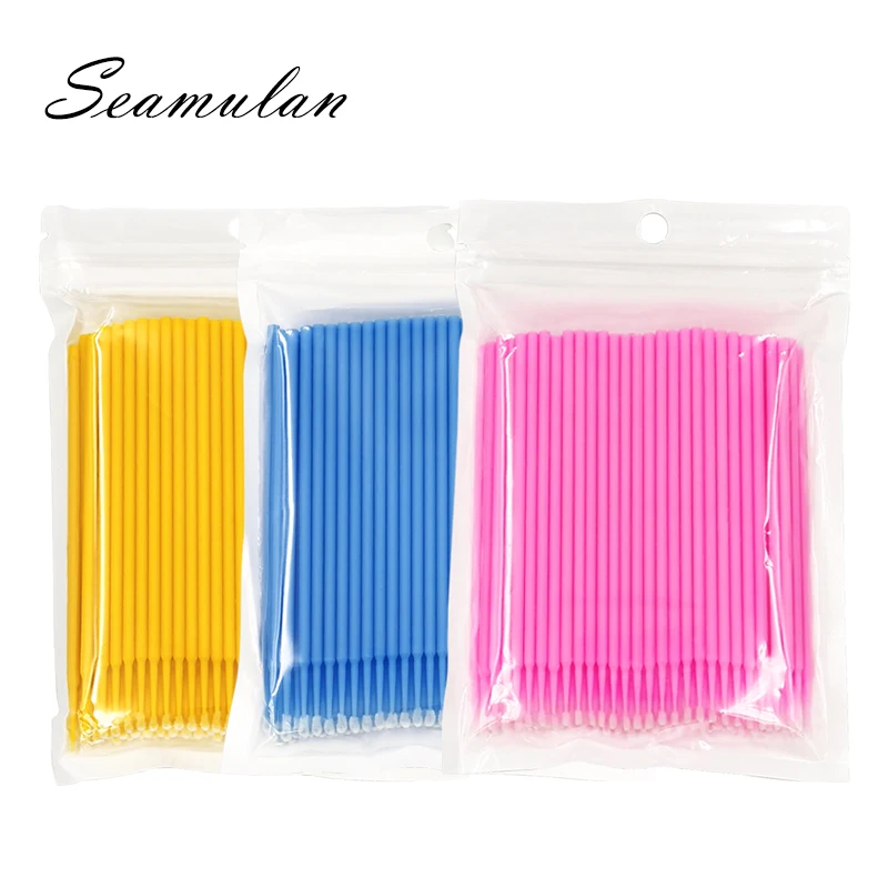 100 Pcs Applicator Brushes  Mascara Micro Brush Disposable Materials Durable Micro Mascara Wands Spoilers Eyelashes False Lashes