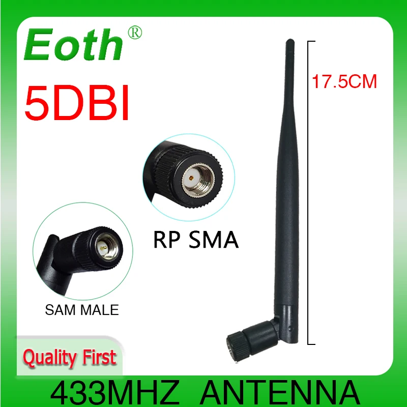 433 MHz Ăng Ten Lora 5dbi Lora SMA Đực Cổng Kết Nối Gấp 433 Mhz Antena Hướng Antenne Bộ Thu Không Dây IOT Lorawan 433 M