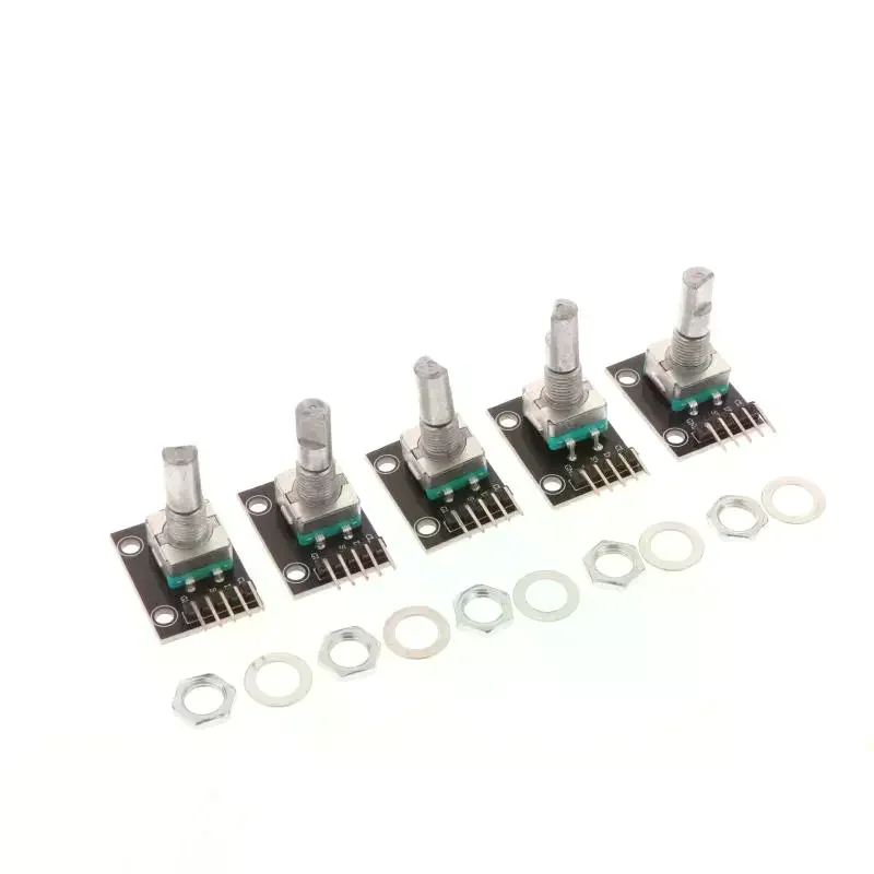 2/5Pcs 360 Degree Rotary Encoder Module KY-040 Brick Sensor Development Board With Knob Cap Potentiometer