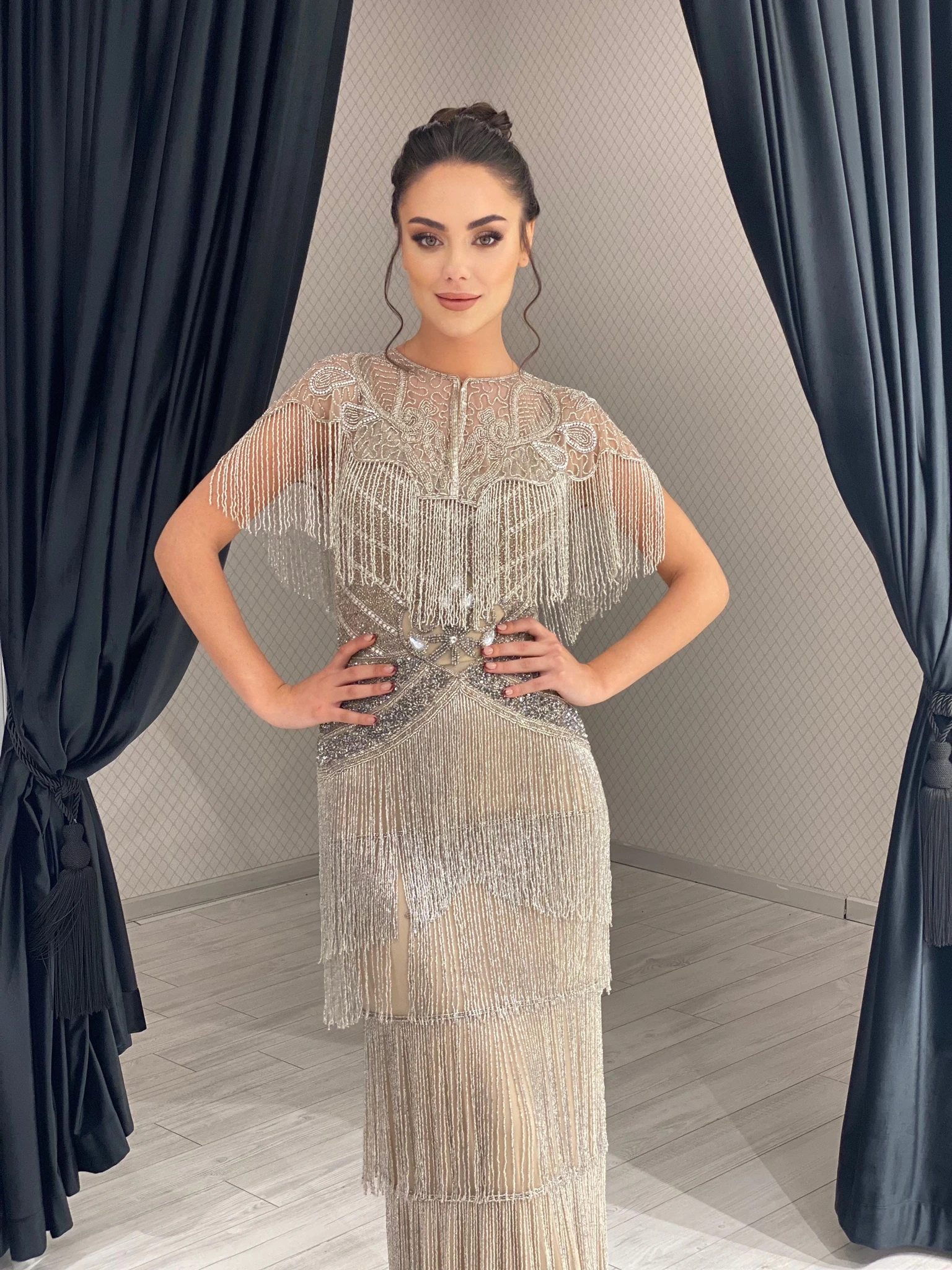 FATAPAESE Customized Glitter Sexy Bridesmaid Dress  Fully Beaded Sequins Stones Bodice Sheath Gown Wedding Engagement Dress