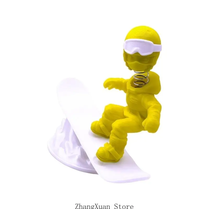 3D-gedruckte kleine Skifigur, Schaukelornament, Geschenk für Autoliebhaber und Sammler 3XUF – Detail 7