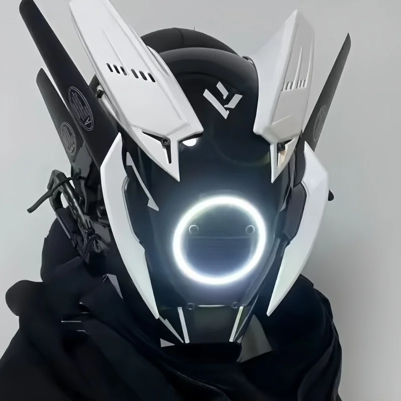 New Cyberpunk Helmet Shinobi Mask Robot Samurai Mask Cosplay Techwear Cyber Punk Hi-Tech Helmet Armor Futuristic Toys Gift
