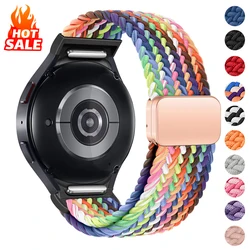 Braided Solo Loop Band For Samsung Galaxy Watch 7 6 5 4 44mm 40mm/5 pro One Click magnetic bracelet watch6 classic 47 43mm strap