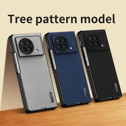 Vivo XFold 3 2 Xflip Pro 휴대폰 케이스, 비즈니스 하이엔드 나무결 가죽 질감 실리콘 커버