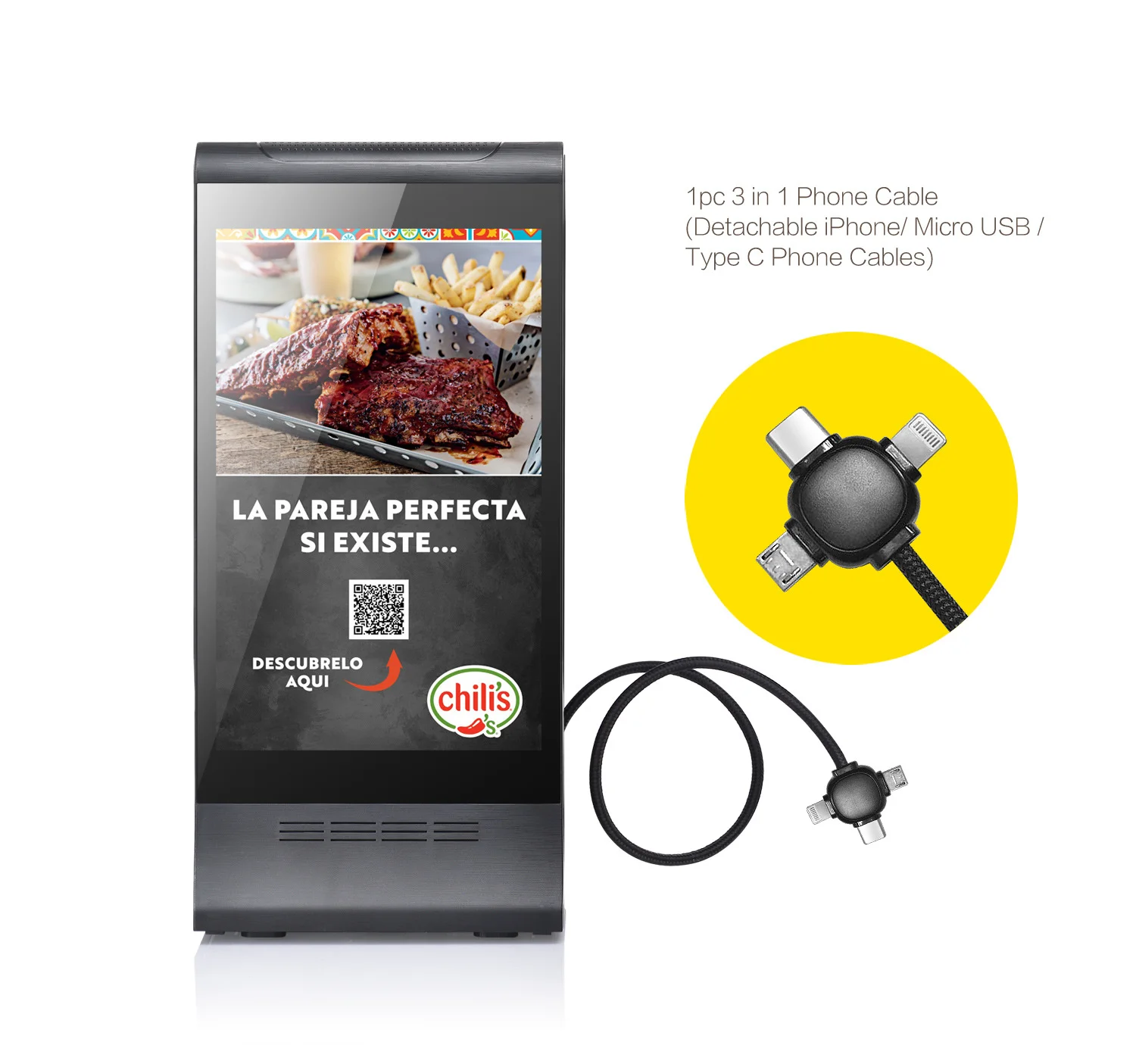 جديد وصول 7 / 8 بوصة مزدوجة الجانب شاشة تعمل باللمس كشك رقمي قائمة مطعم عرض سطح المكتب الإعلان الرسومات اللاعبين