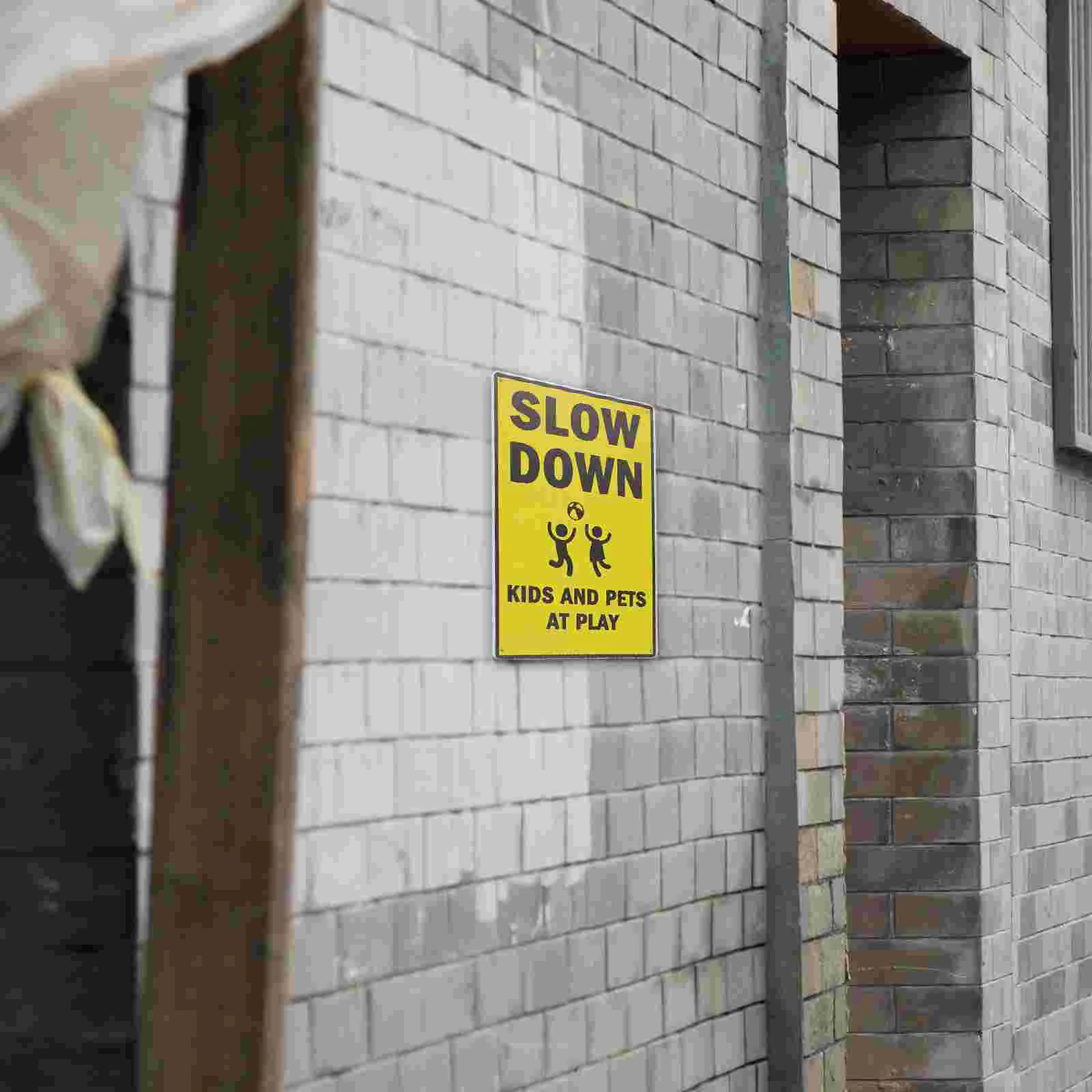 Pedestrian Traffic Street Sign for Caution Safety Signs Miss Slow down Road