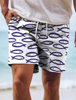 Fish Pattern Beach Shorts Summer Hawaiian Men Women Outdoor Swim Surfing Men's Board Shorts Casual Street Unisex Short Pants