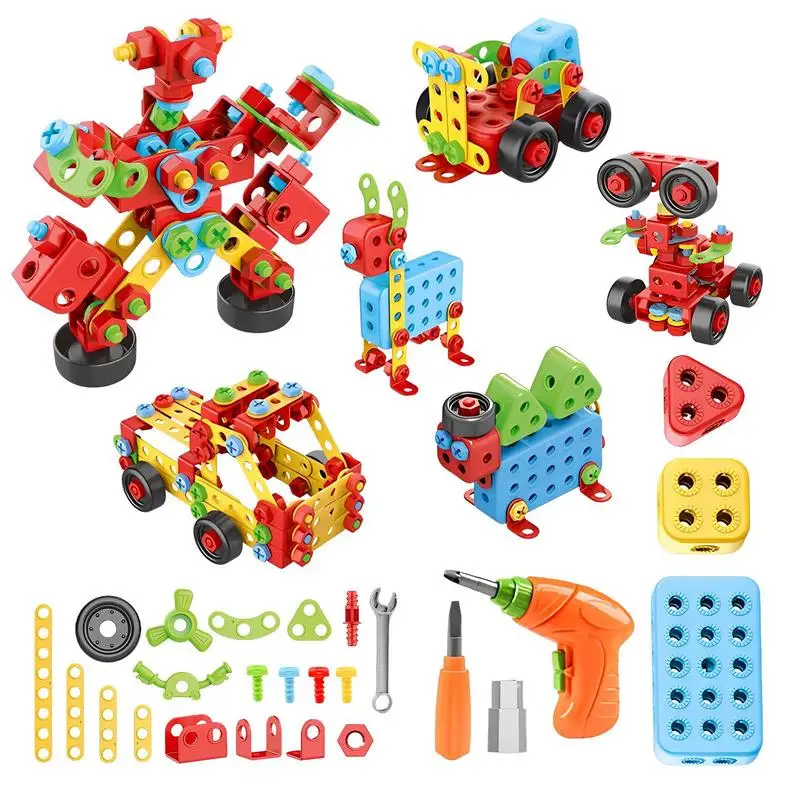 DIY Children Constructor Screw Assembly Machine Nut Building Blocks Kids Assembling Educational Toy Designer for Boys Gifts