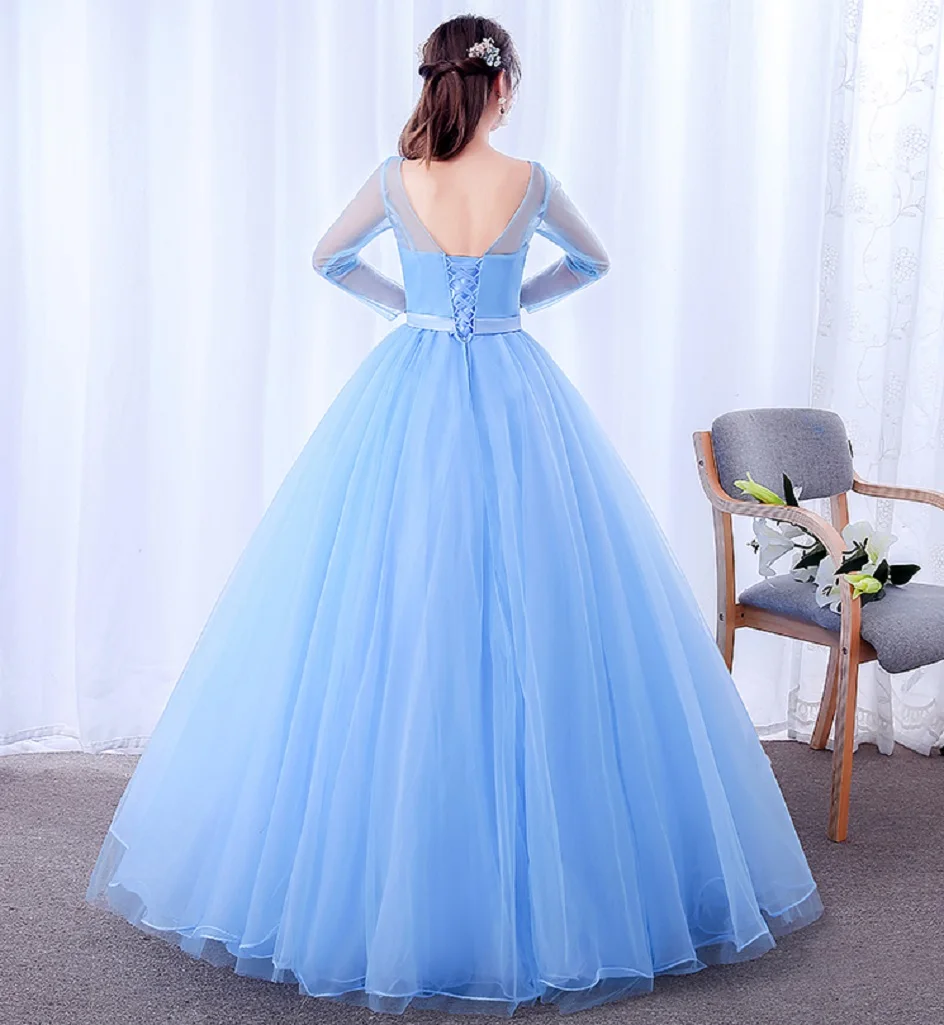 Beautiful Tulle Embroidery Chiffon Prom dresses Evening Gowns Backness Flower Sparkly 15 Year Old Quinceanera Dresses 2024