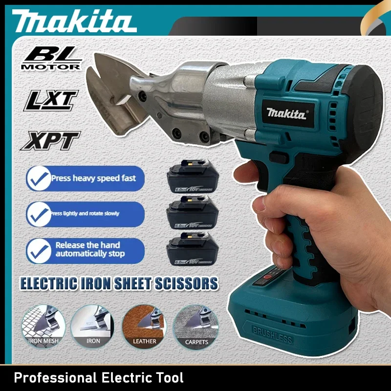 

Makita Brushless Electric Scissors Rechargeable Cordless Iron Sheet Scissors Cutting Tools Metal Sheet Shear Fit 18V Battery